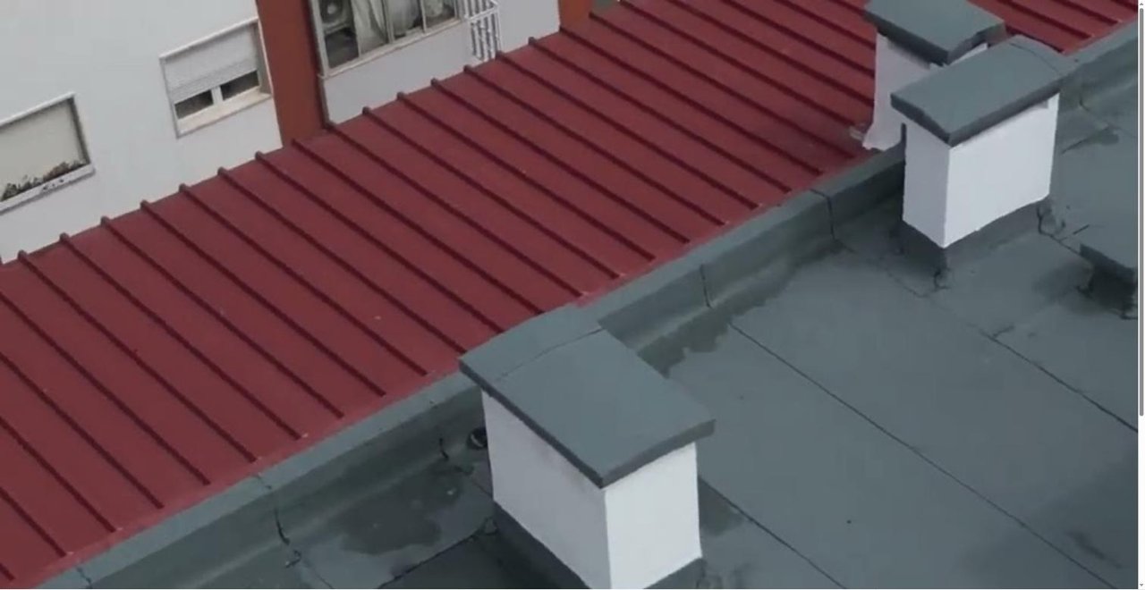 Inspeção de cobertura — Paço de Arcos · inspeção técnica por drone (Paço de Arcos, Oeiras)